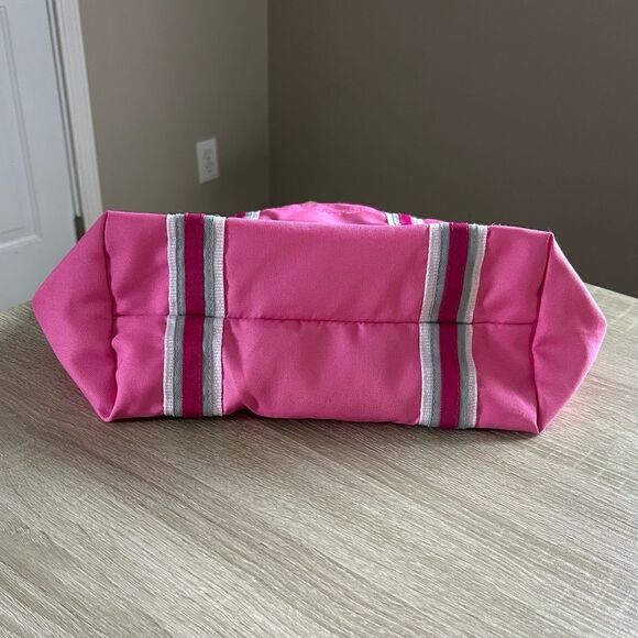 NWOT … Pink Tote Bag with Striped Handles - Picture 3 of 4